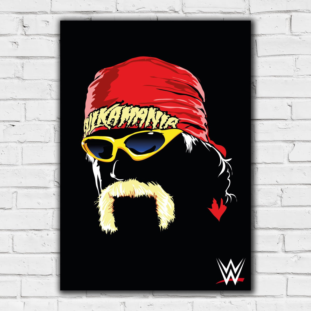 Hulk Hogan Face Illustration WWE Print Poster