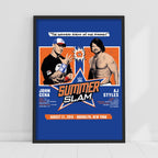 John Cena vs AJ Styles WWE SummerSlam Print Poster