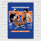 John Cena vs AJ Styles WWE SummerSlam Print Poster