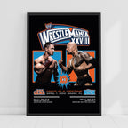 John Cena vs The Rock WrestleMania Graphic WWE Print Poster