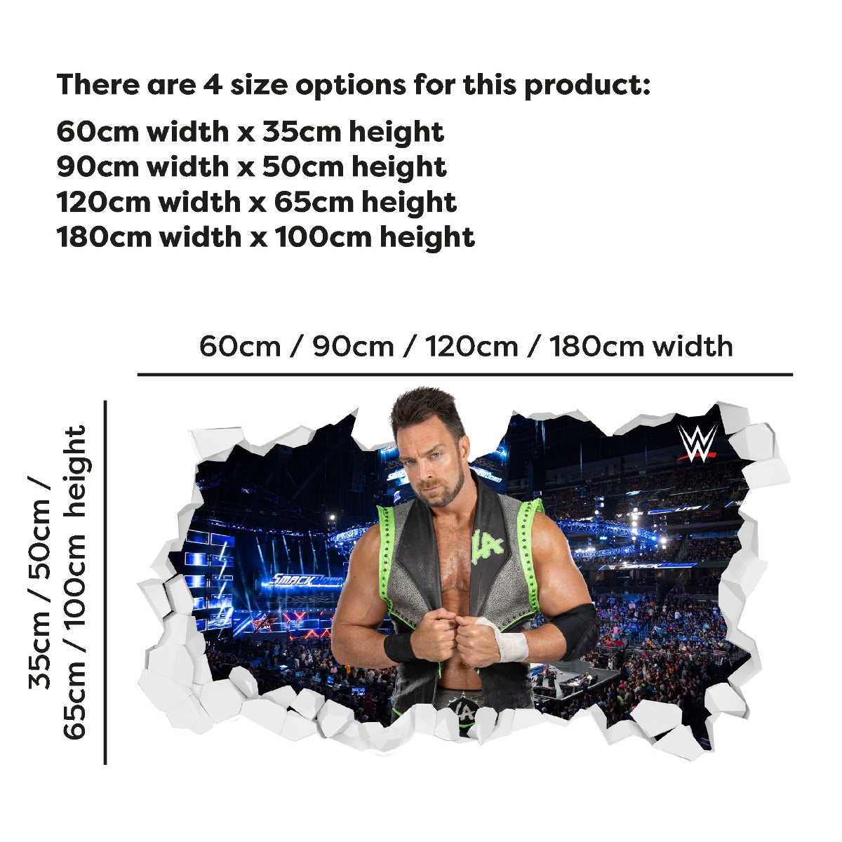 LA Knight WWE Broken Wall Sticker