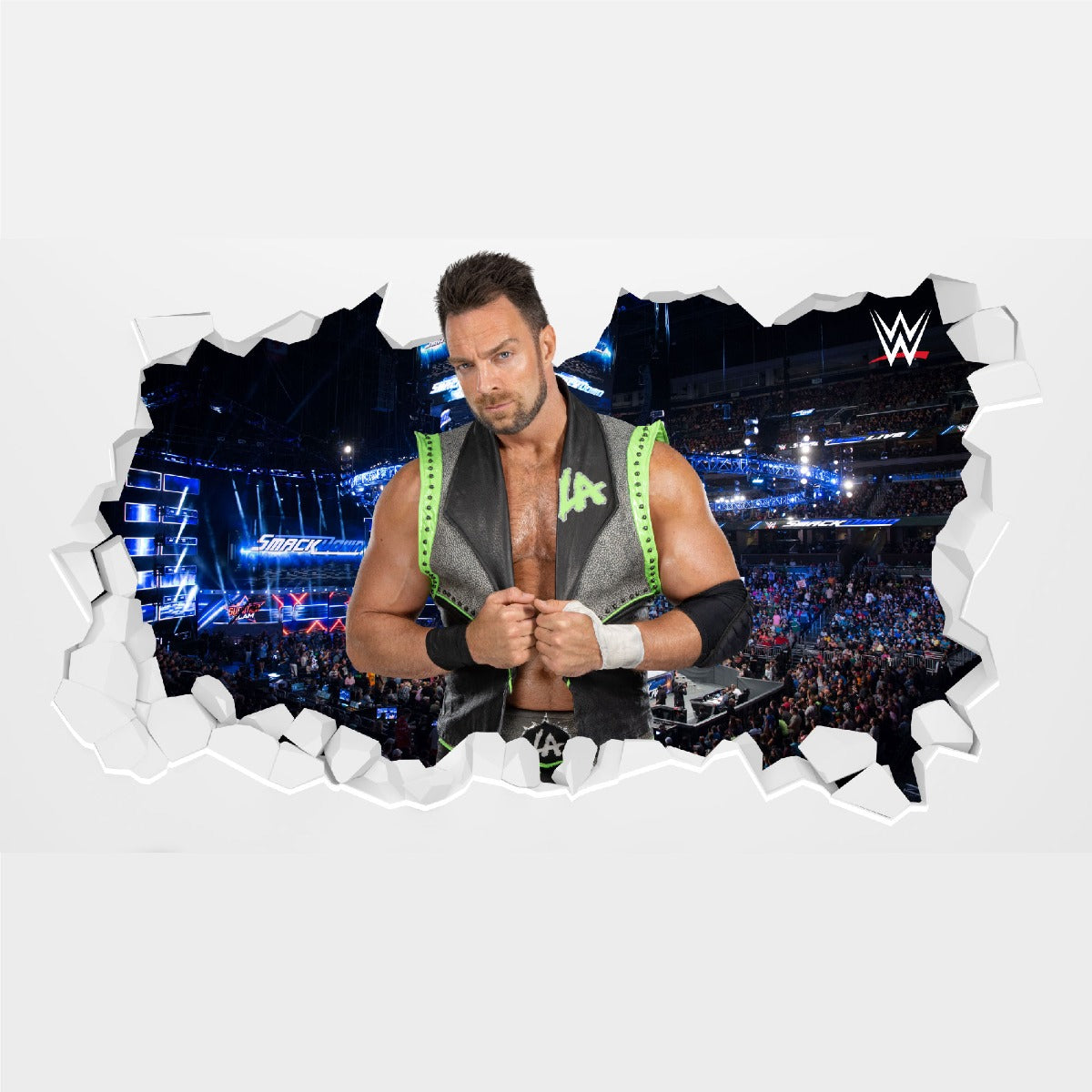 LA Knight WWE Broken Wall Sticker