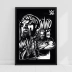 nWo Black & White Graphic WWE Print Poster