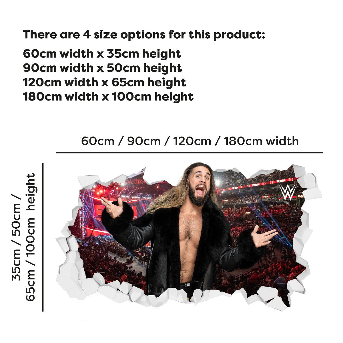 Seth Rollins WWE 2023 Broken Wall Sticker
