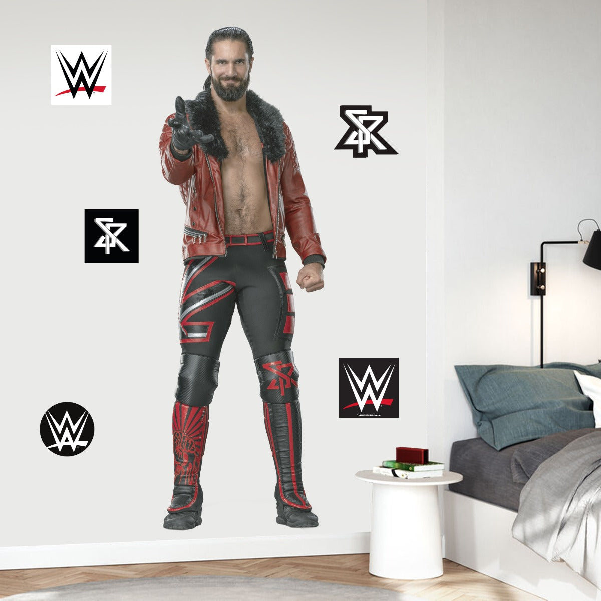 Seth Rollins WWE Decal 1 + Bonus Wall Sticker Set