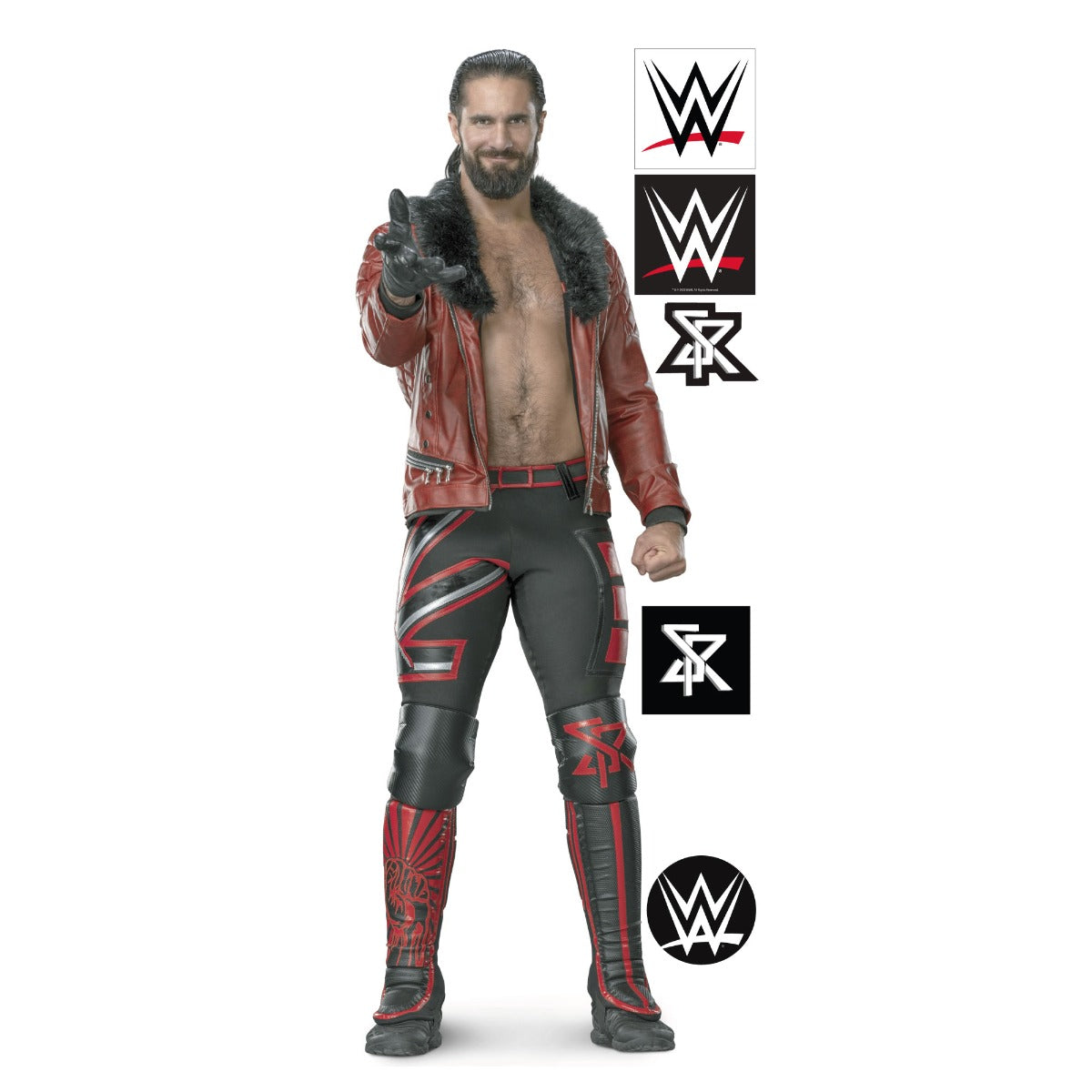 Seth Rollins WWE Decal 1 + Bonus Wall Sticker Set