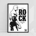 The Rock Black & White Graphic WWE Print Poster