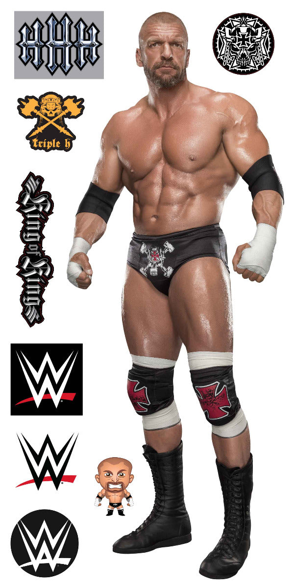 Triple H WWE Decal + Bonus Wall Sticker Set