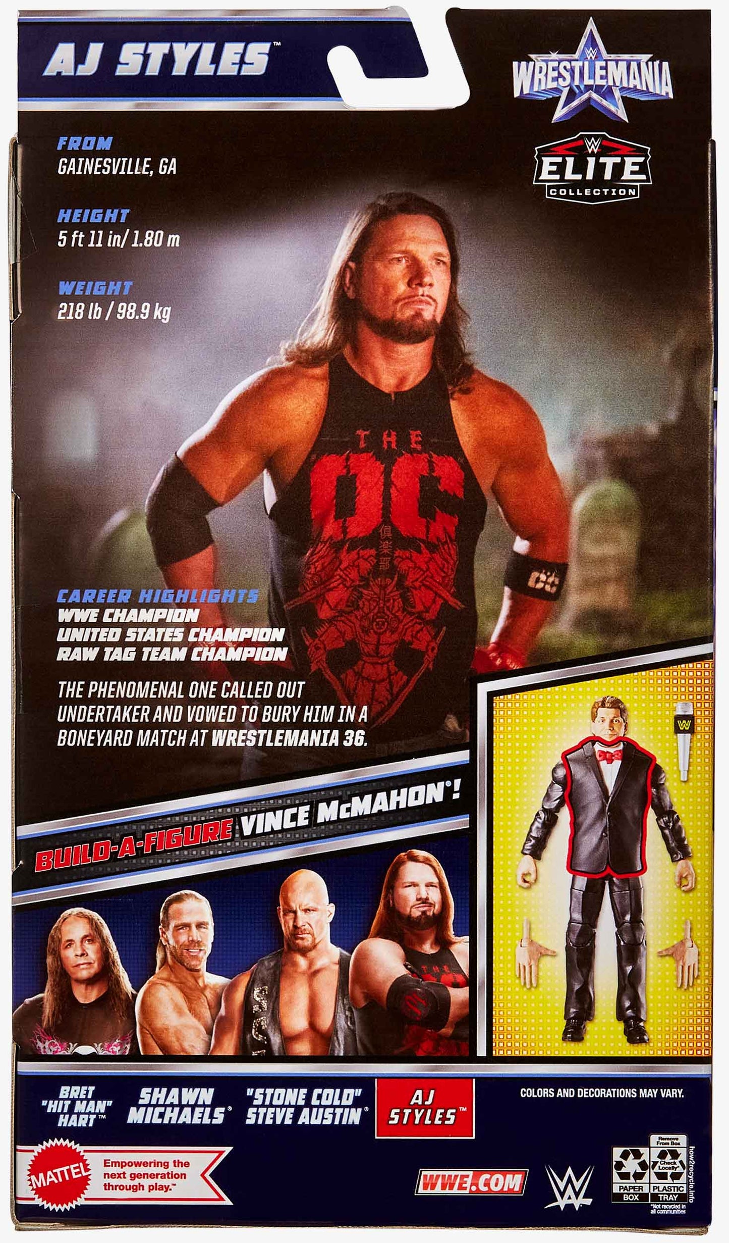 AJ Styles WWE WrestleMania 38 Elite Collection