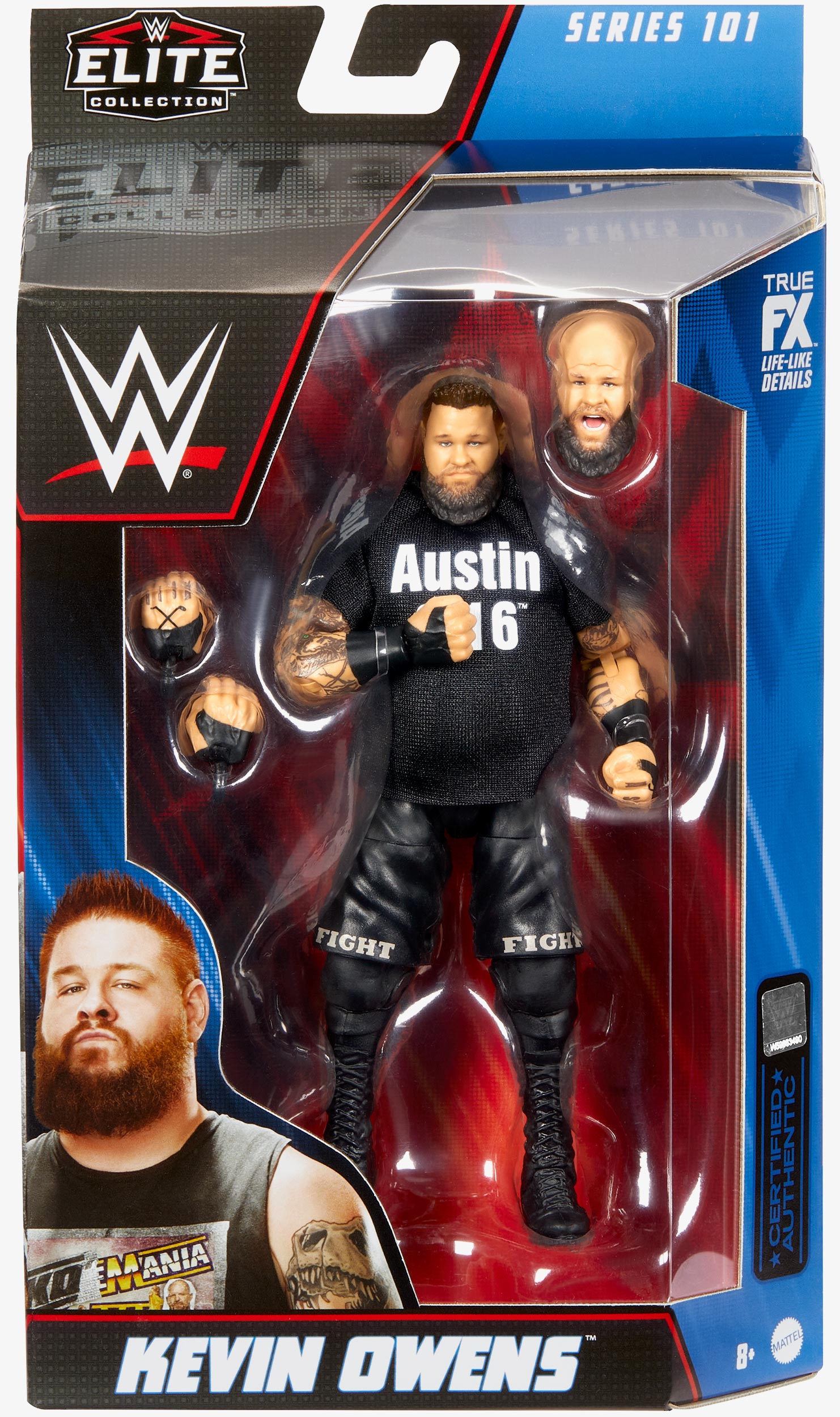 Figura De Acción WWE Elite Kevin Owens – Juguete Coleccionable Con Articulaciones Y Accesorios, Para Niños +8 Años