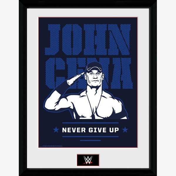 John Cena - Never Give Up - Framed Photo WWE Collector Print