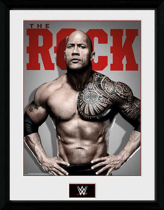 The Rock Profile Framed Photo WWE Collector Print