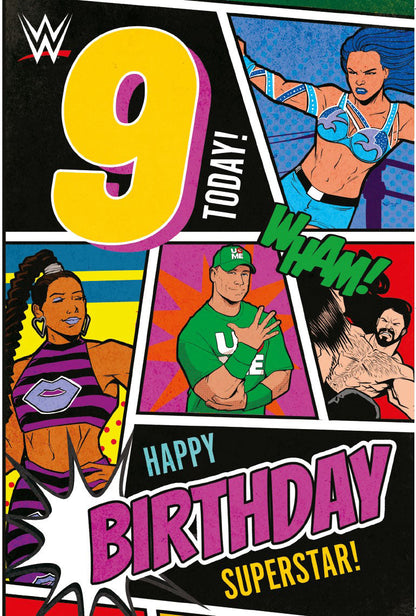 WWE Age 9 Birthday Card