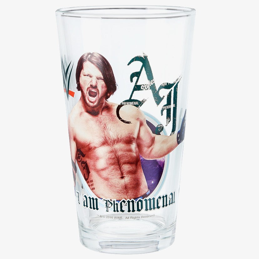 AJ Styles WWE Toon Tumbler Pint Glass