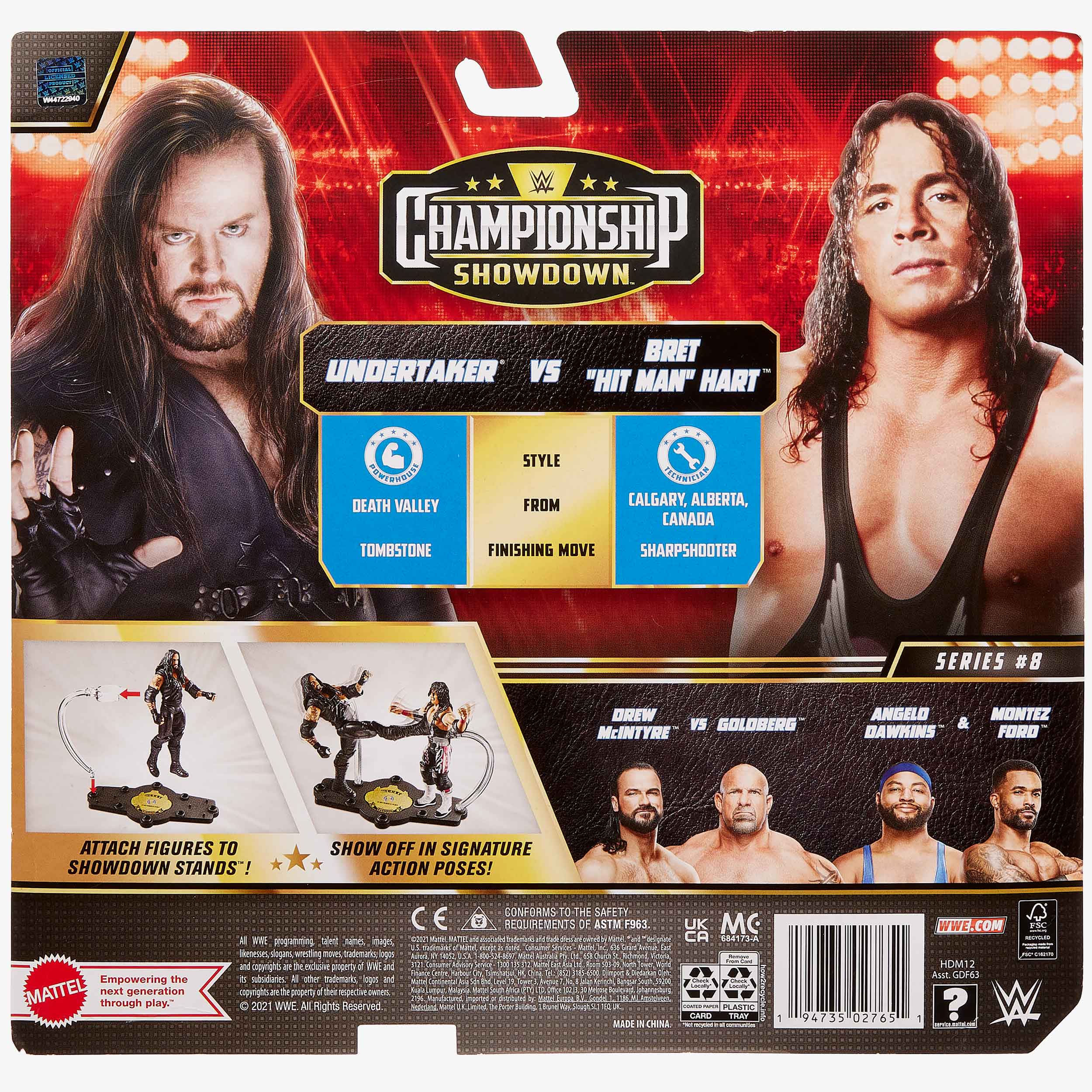 Undertaker & Bret Hit Man Hart - WWE Championship Showdown 2-Pack ...