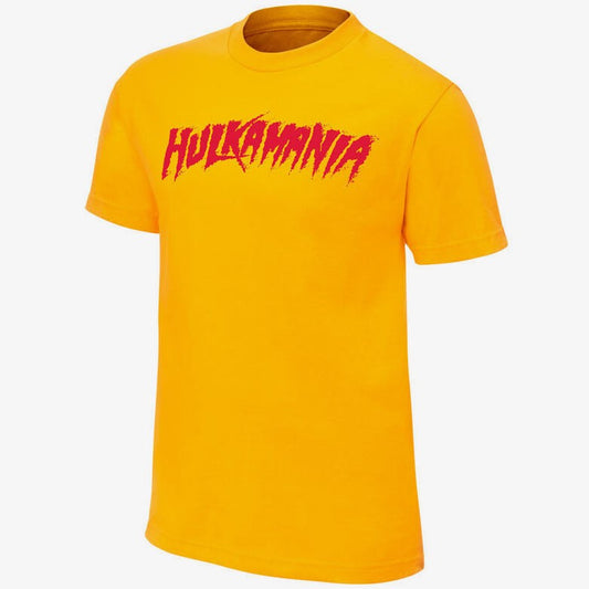 Hulk Hogan - Hulkamania - Mens WWE Retro T-Shirt (Yellow)