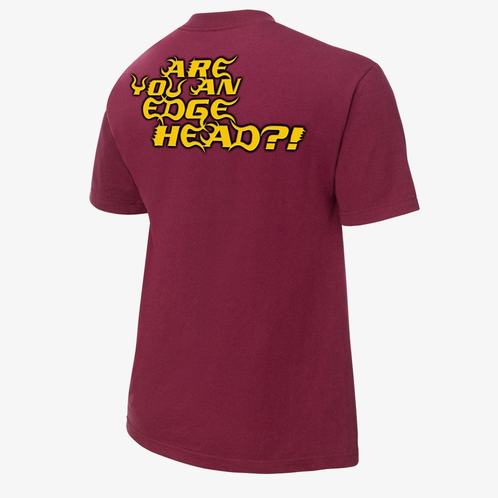 Edge - Edgehead - Mens Retro WWE T-Shirt (Maroon)