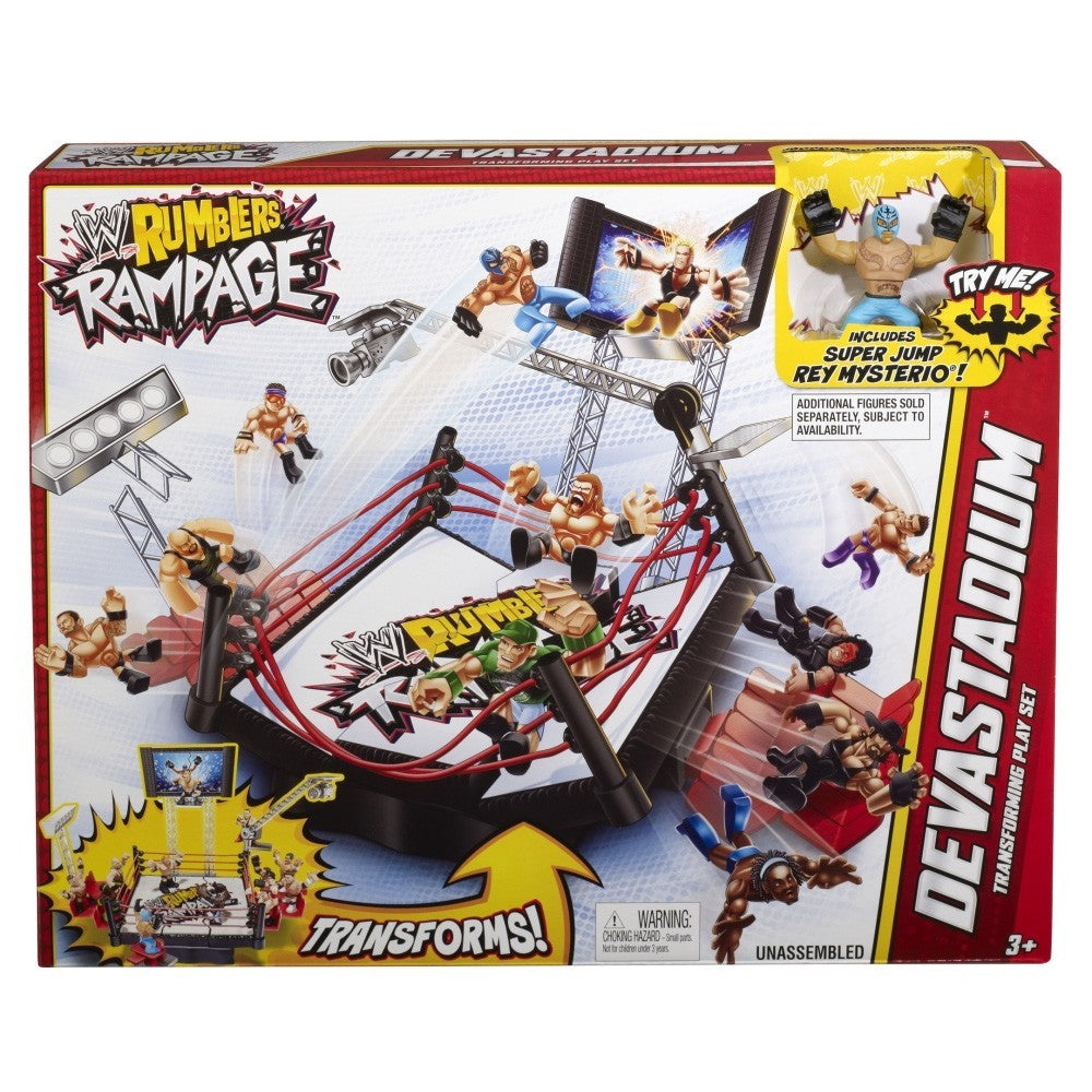 WWE Rumblers Rampage Devastadium Ring Playset