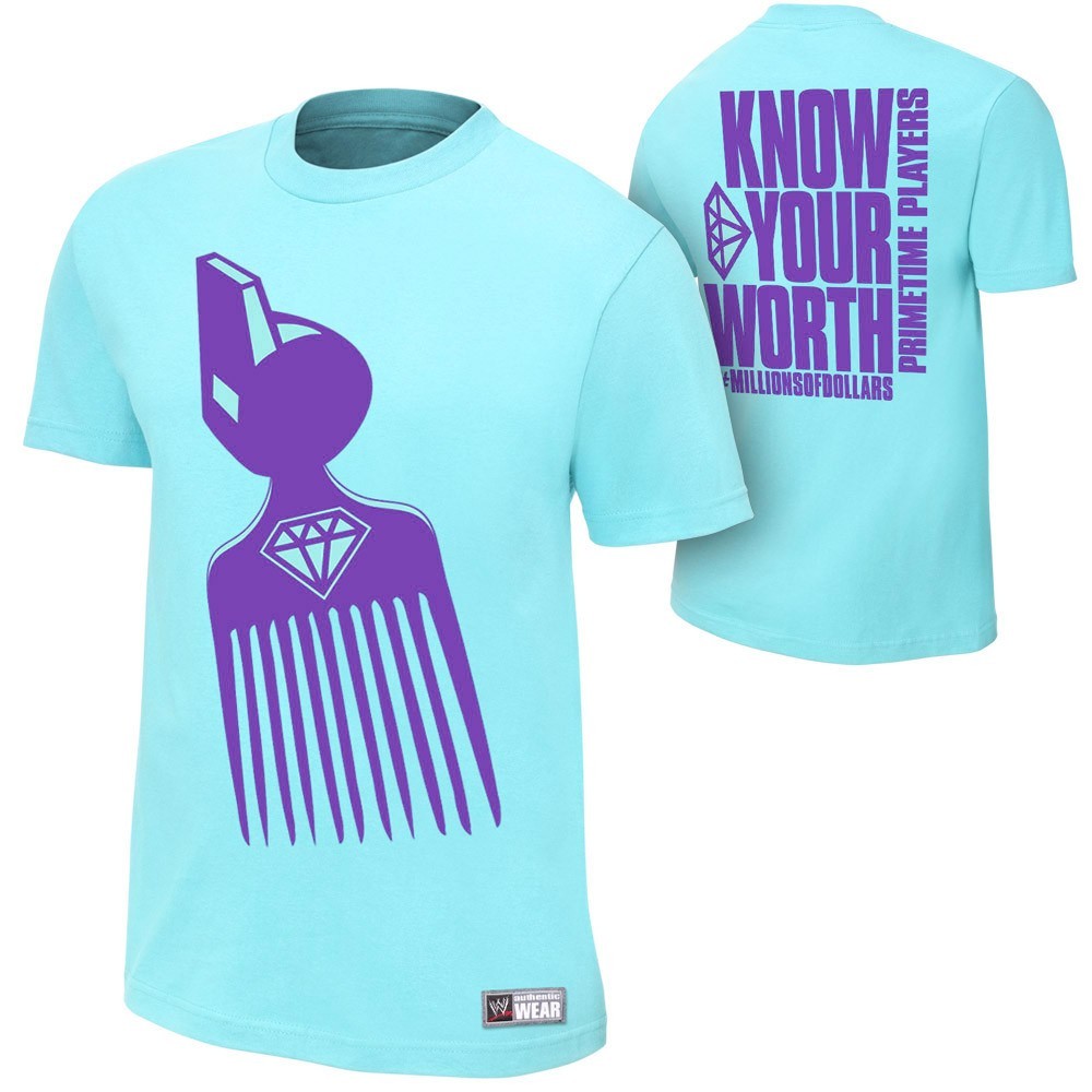 Prime Time Players - Know Your Worth - Mens Authentic WWE T-Shirt (Light Blue)