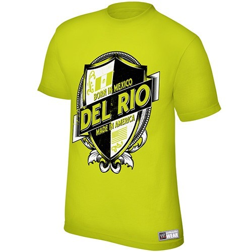 El Rio First Tee Alberto Del Rio - Viva Del Rio - Mens Authentic WWE T-Shirt (Yellow ...