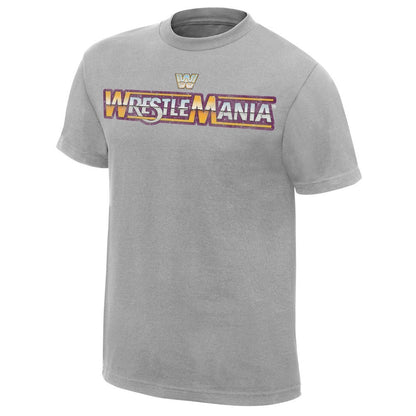 WWE WrestleMania Logo - Mens Authentic WWE T-Shirt (Grey)