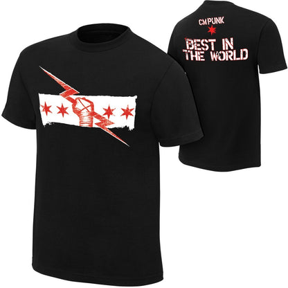 CM Punk - Best in the World  - Mens Authentic WWE T-Shirt (Black)