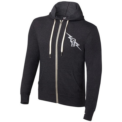 CM Punk - Vintage Lightweight Full Zip - Mens WWE Hoodie Sweatshirt (Grey)