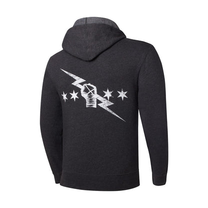 CM Punk - Vintage Lightweight Full Zip - Mens WWE Hoodie Sweatshirt (Grey)