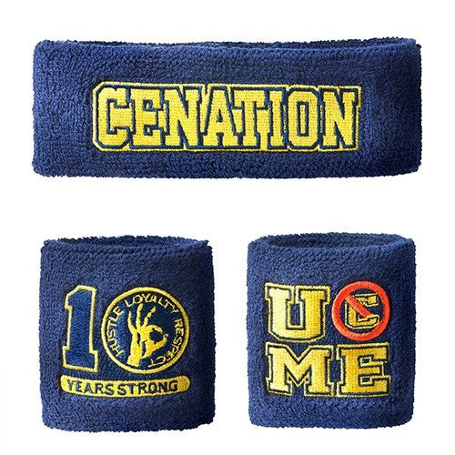 John Cena - 10 Years Strong - WWE Sweatband Set