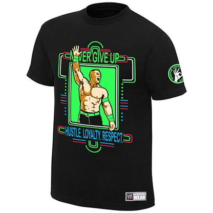 John Cena - Never Give Up -  Kids WWE Authentic T-Shirt (Neon)