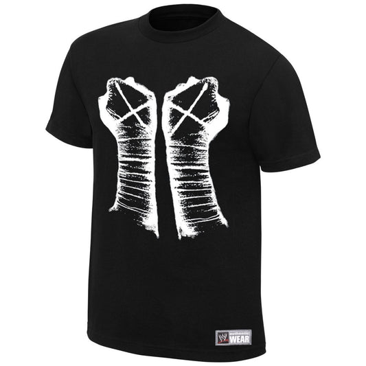 CM Punk - Fists  - Mens Authentic WWE T-Shirt (Black)