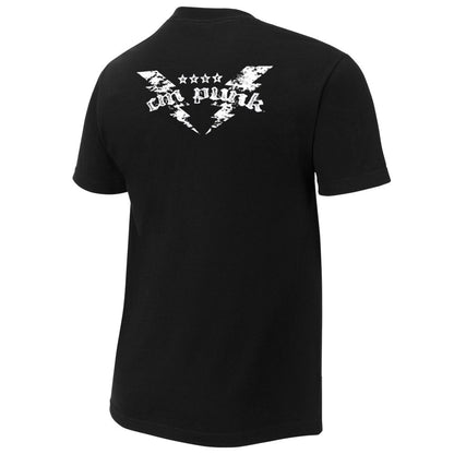 CM Punk - Fists  - Mens Authentic WWE T-Shirt (Black)