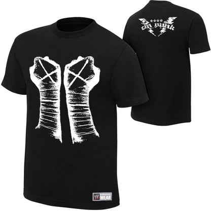 CM Punk - Fists  - Mens Authentic WWE T-Shirt (Black)