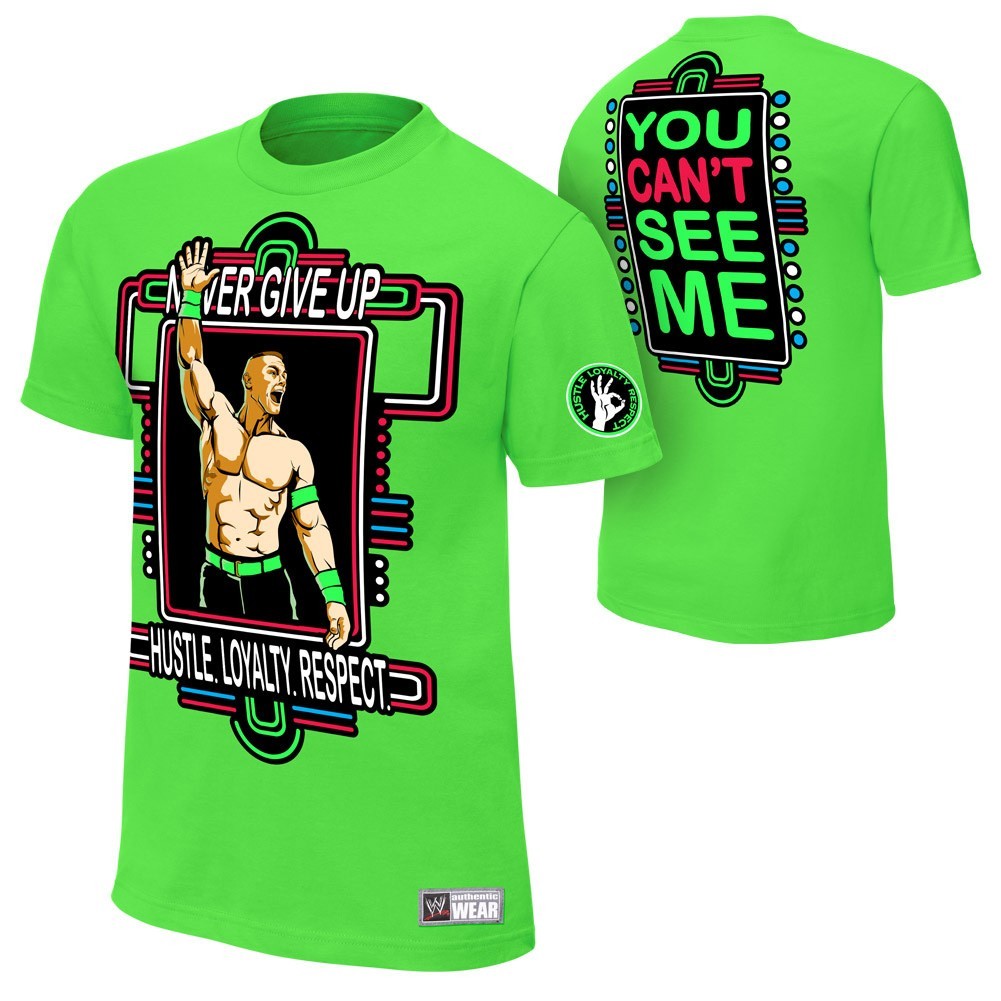 John Cena - Neon Green - Mens Authentic WWE T-Shirt