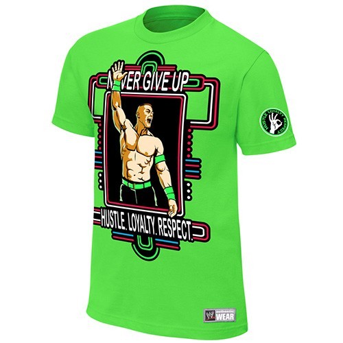 John Cena - Neon Green -  Kids WWE Authentic T-Shirt