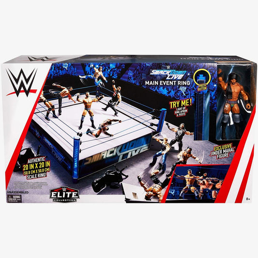 WWE SmackDown Main Event Real Scale Ring Playset (Includes Jinder Mahal)