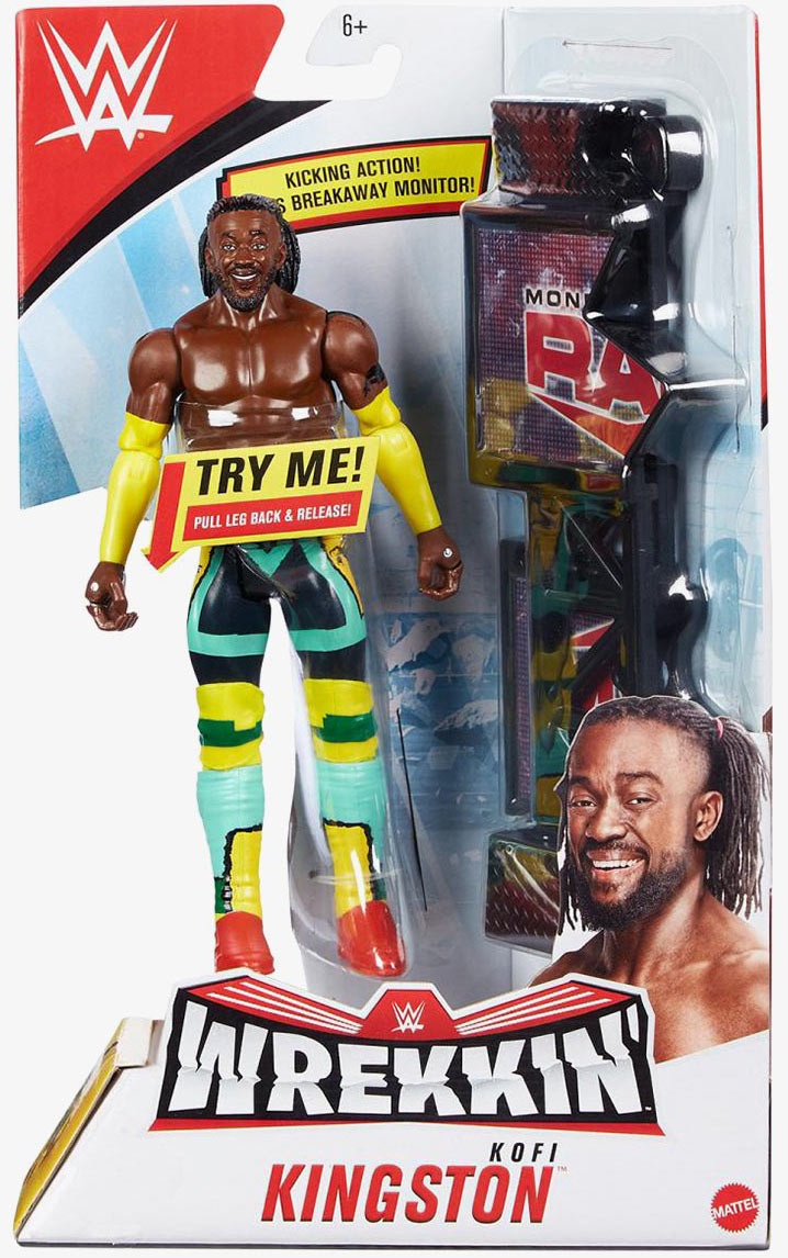 Kofi Kingston WWE Wrekkin' Series #6 (With TV Monitor)