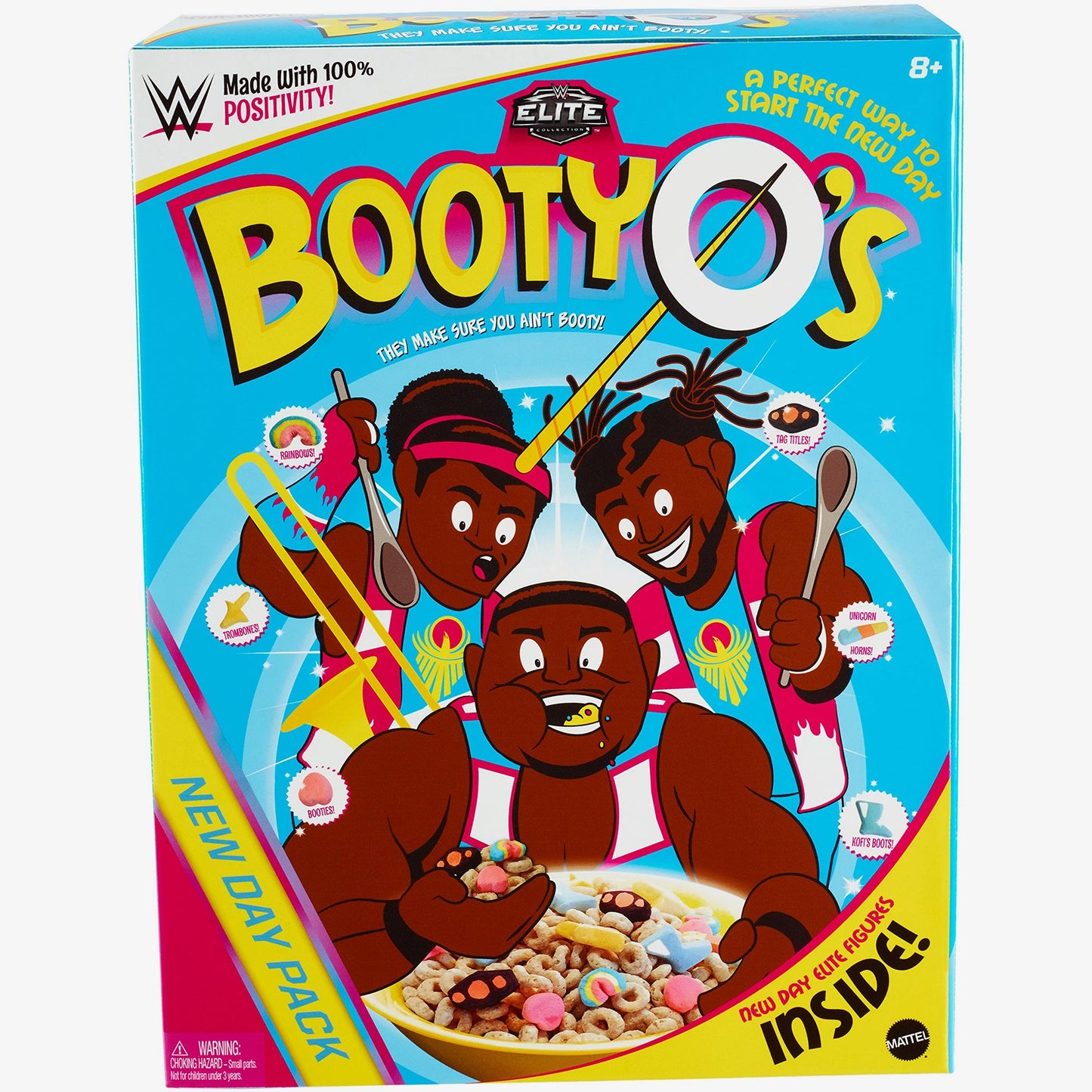The New Day Booty O's Cereal Box - WWE Elite Collection (3-Pack)