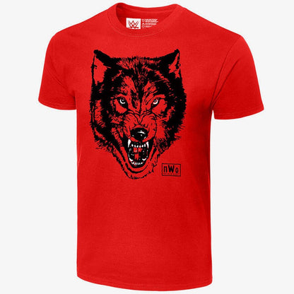 nWo Wolfpac Wolf - Mens Retro WWE T-Shirt (Red)