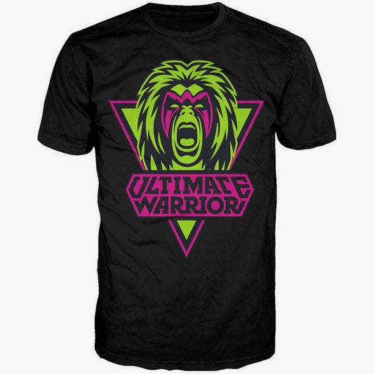 Ultimate Warrior Face Logo WWE T-Shirt (Green/Pink)