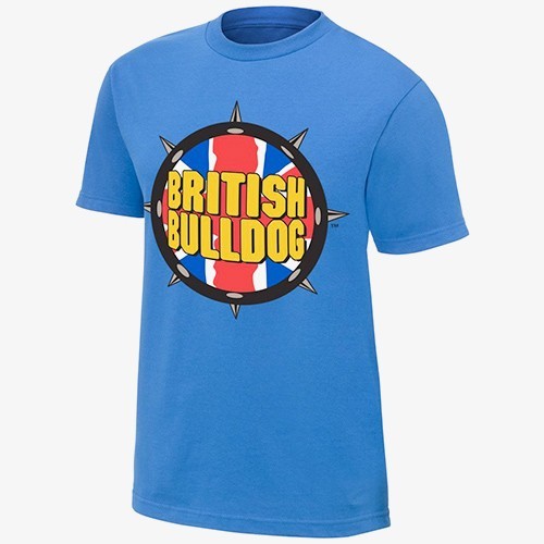 British Bulldog - Spiked Collar -  Mens WWE Authentic T-Shirt