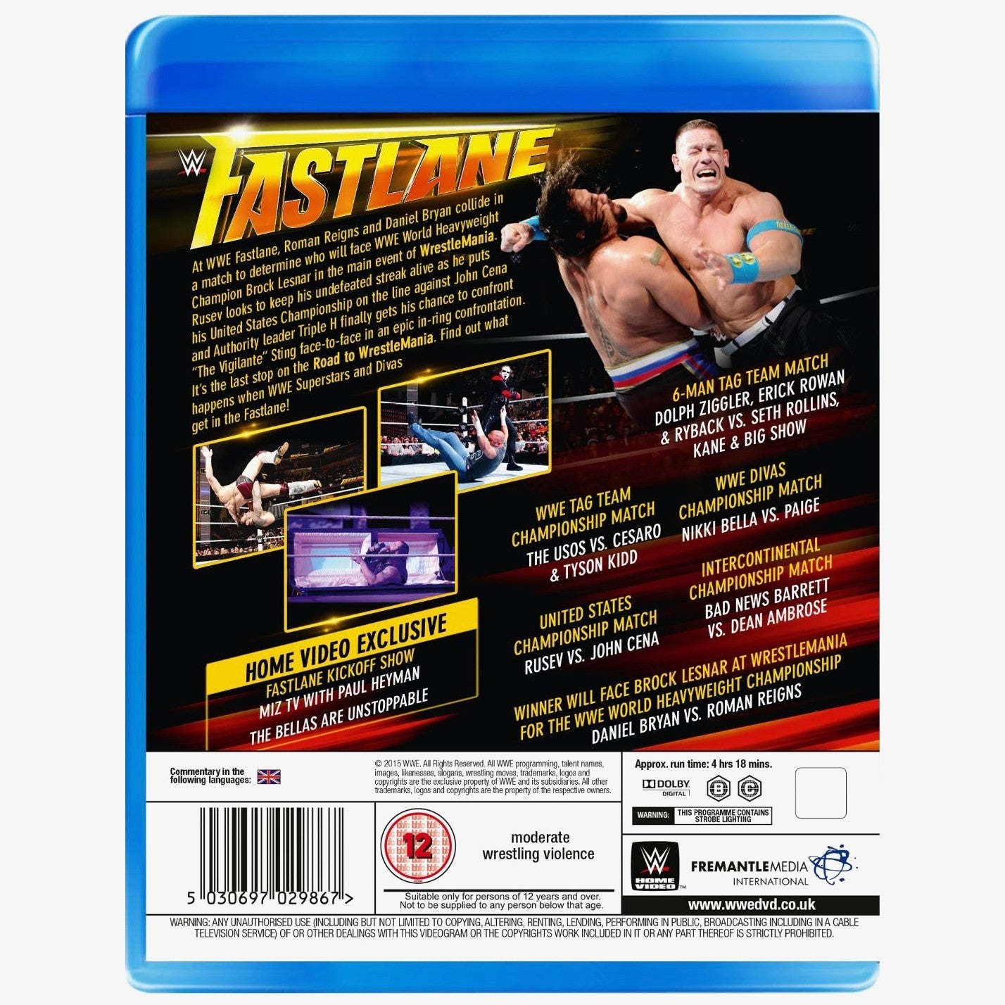 WWE Fast Lane 2015 Blu-ray