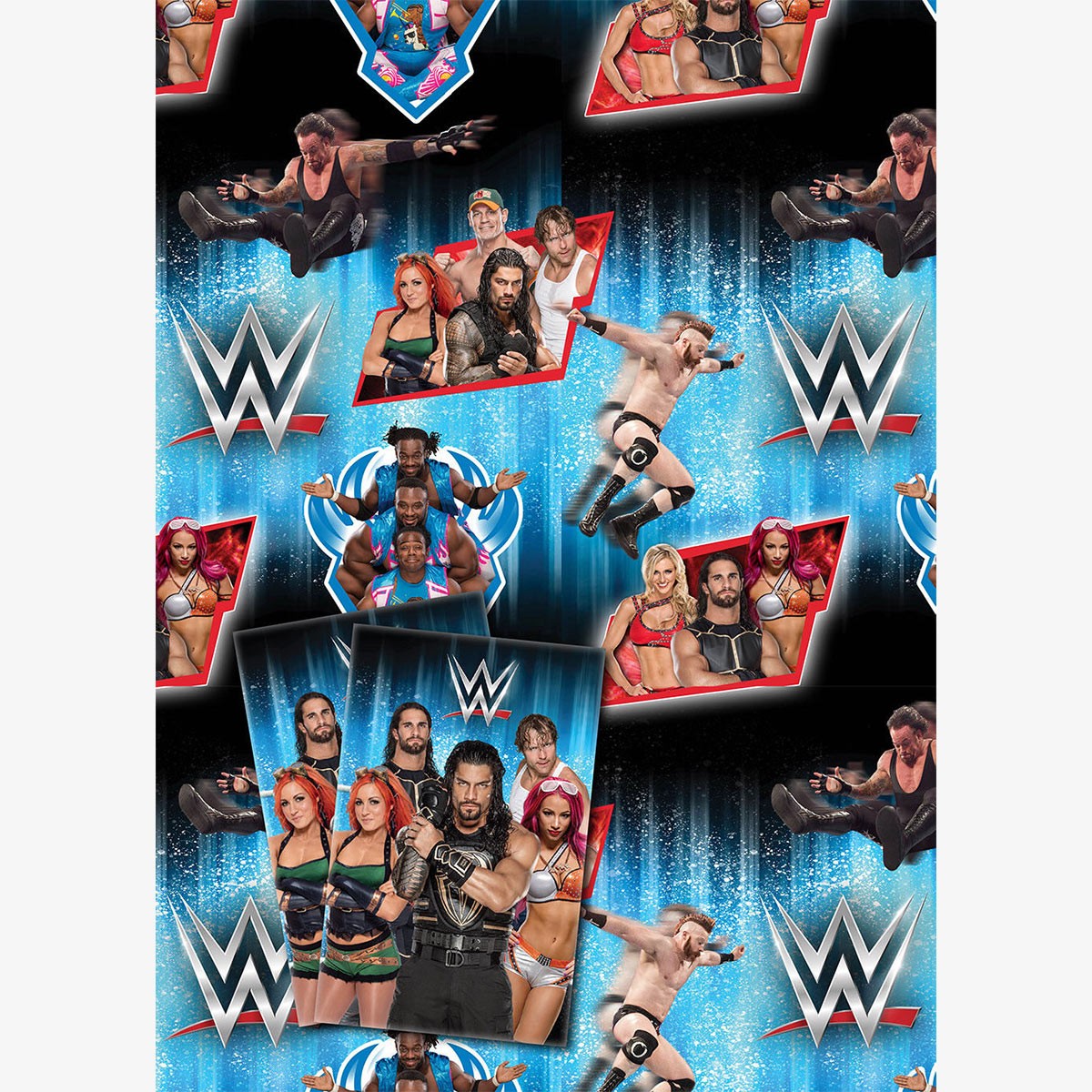 WWE Gift Wrap - 2 Sheets & 2 Tags