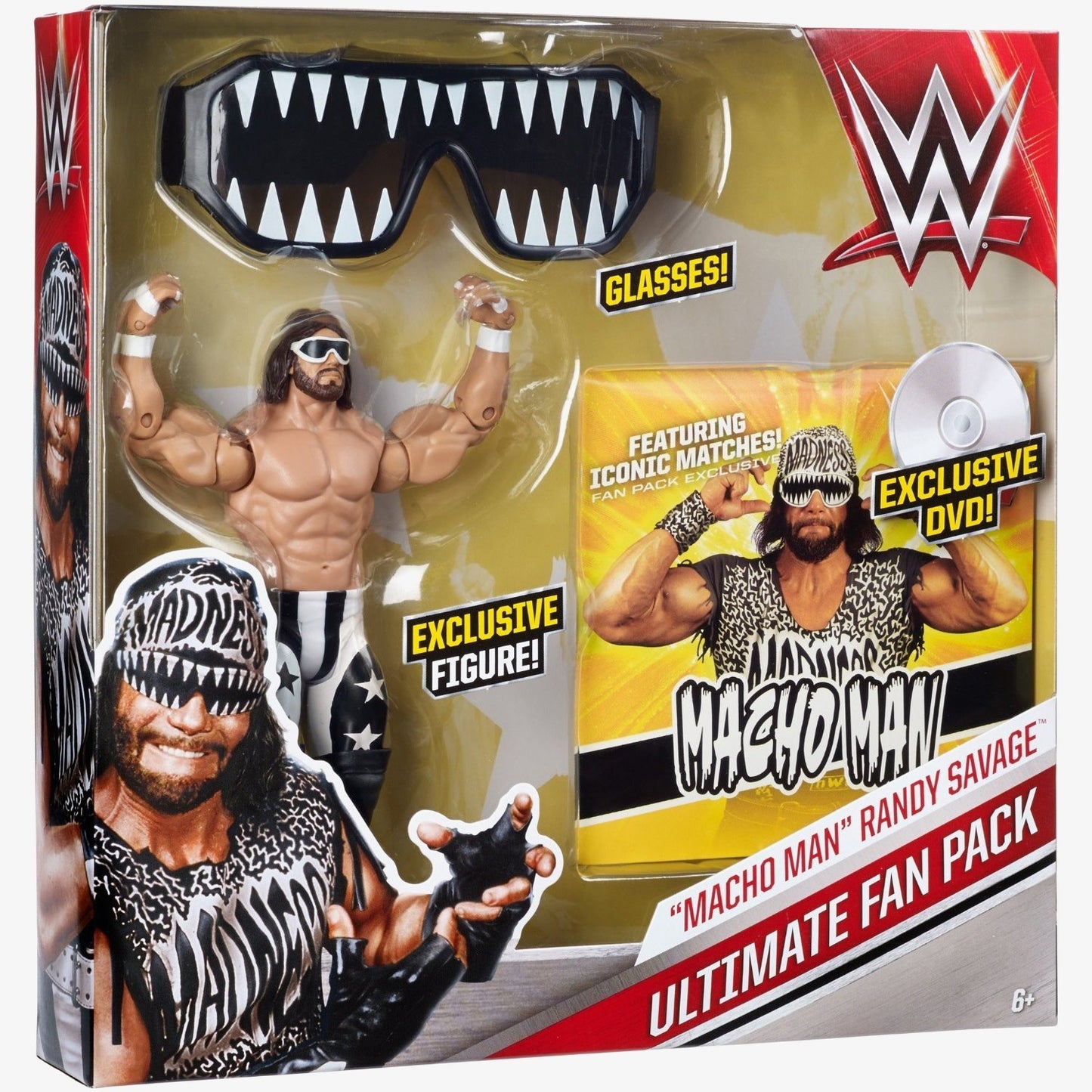 Macho Man Randy Savage - WWE Ultimate Fan Pack (With DVD & Glasses)