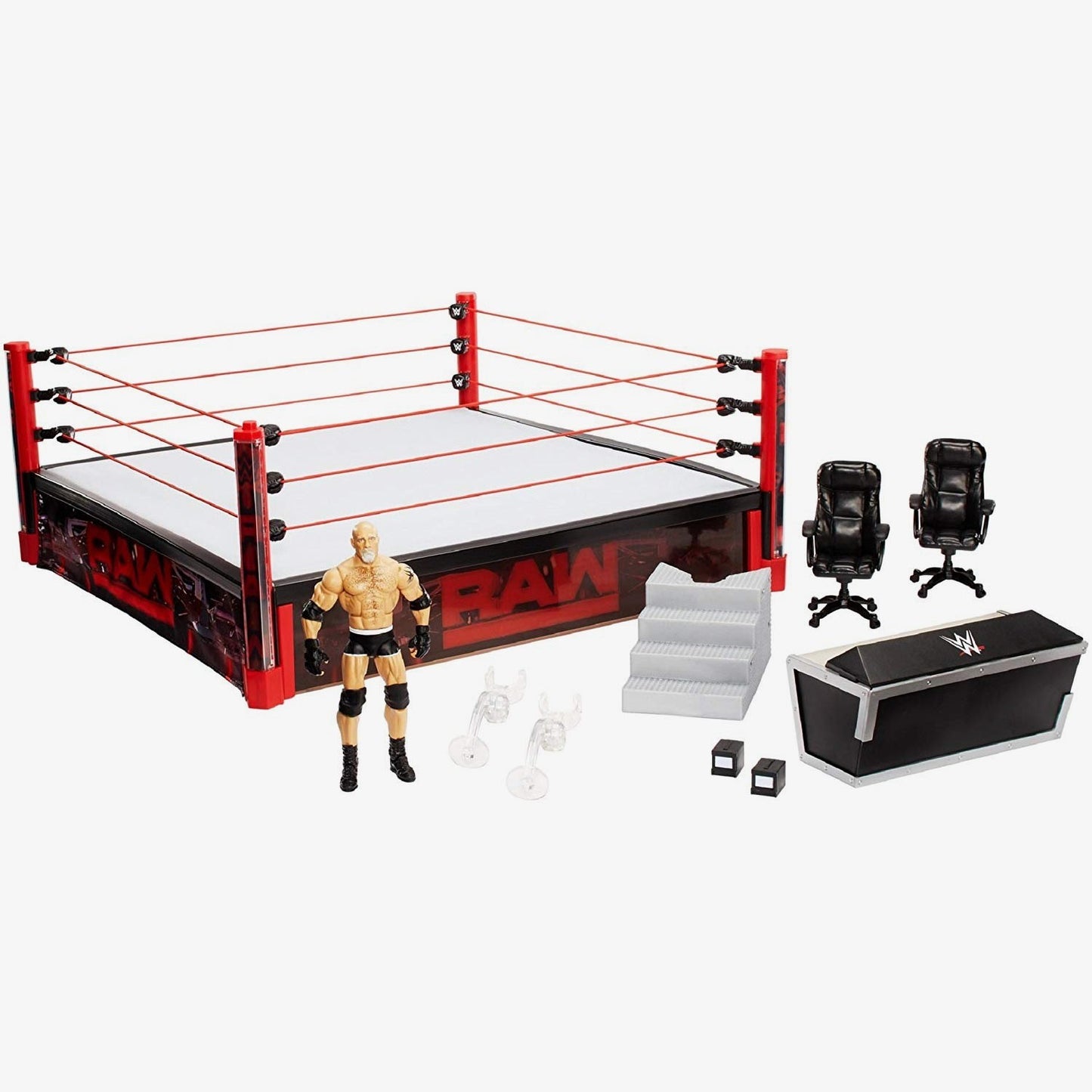 WWE RAW Main Event Real Scale Ring Playset (Includes Goldberg)