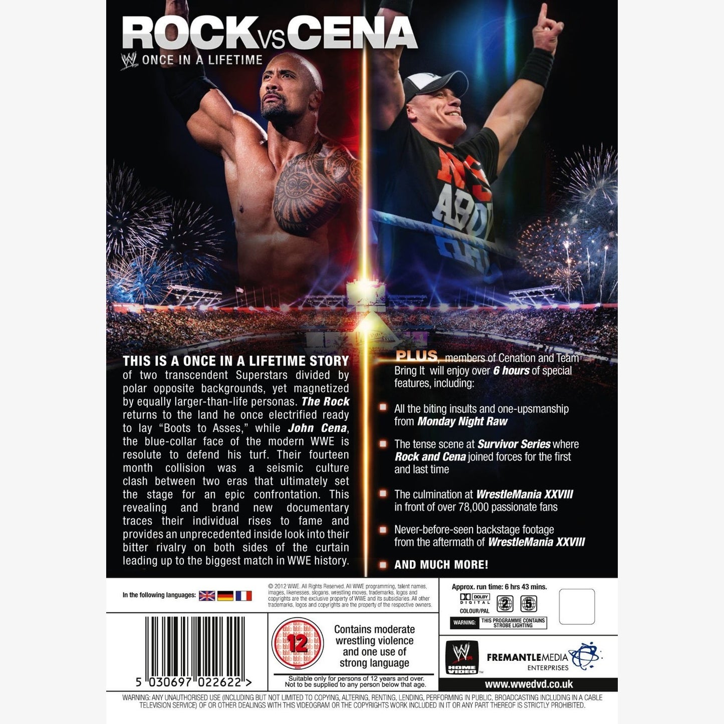 WWE The Rock vs. John Cena: Once In A Lifetime DVD