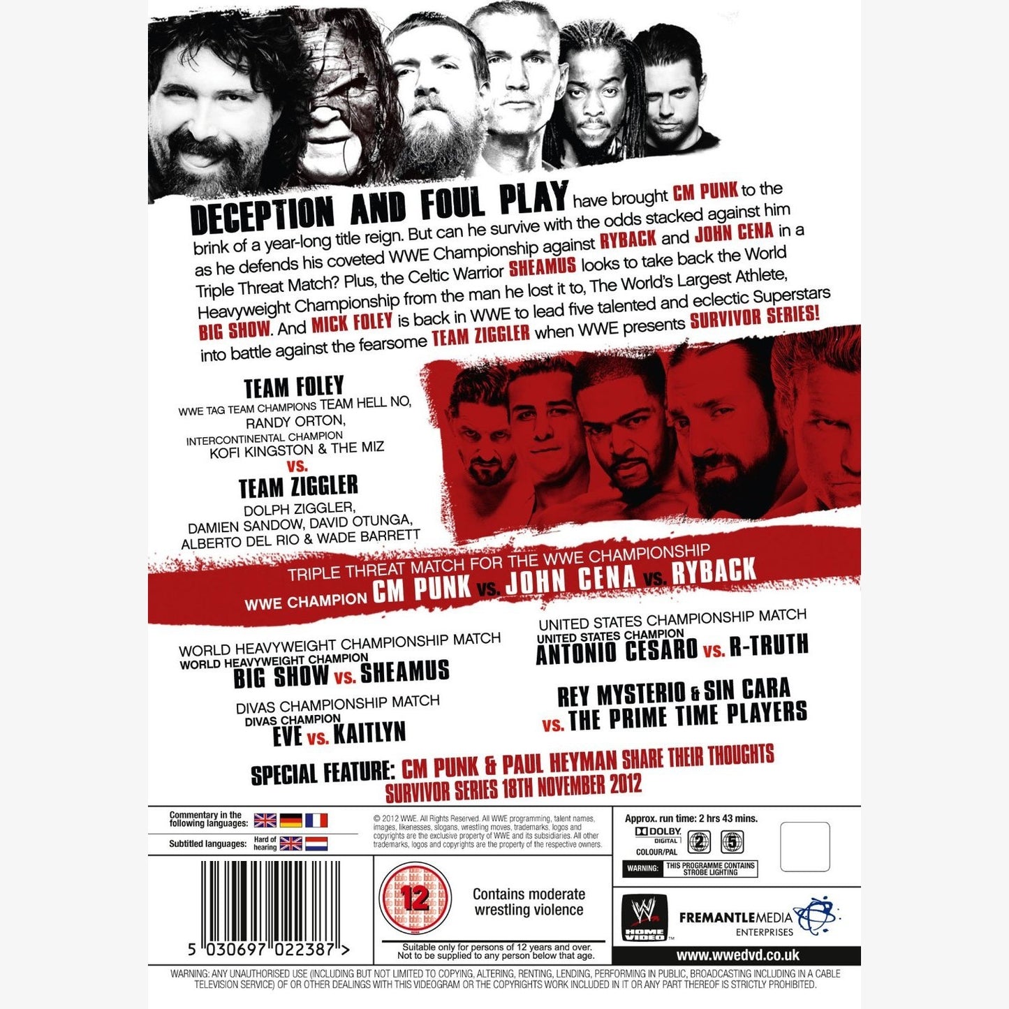 WWE Survivor Series 2012 DVD
