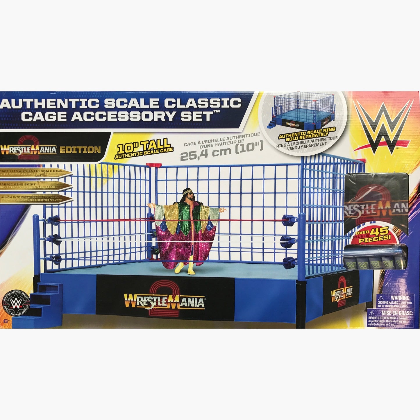 WWE Authentic Scale WrestleMania 2 Classic Cage Accessory Set